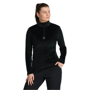 SkiPro Spyder Women's Shimmer Bug Half Zip T-Neck Pullover 2026 | Stretch Velour Fleece Pullover For Sale