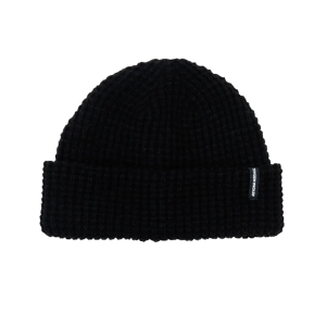 SkiPro Beyond Medals Waffle Beanie - Black | Minimalist Knit Winter Hat For Sale