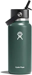SkiPro Hydro Flask 32oz Wide Mouth Bottle with Flex Straw For Sale
