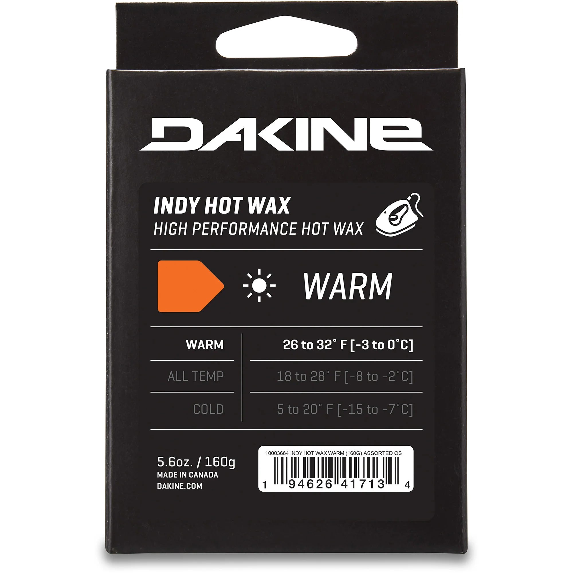 SkiPro Dakine Indy Hot Wax - Warm 160G | Warm Snow Ski & Snowboard Wax (160g) For Sale