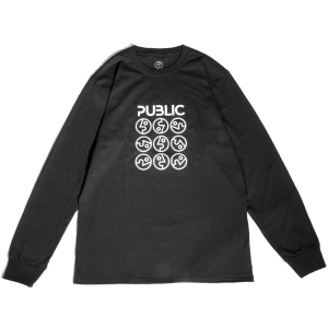 SkiPro Public Face Logo Long-sleeve Tee 2026 | Oversized Black Long Sleeve Shirt For Sale