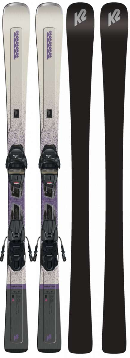 SkiPro K2 Women's Disruption 76C System Ski With Marker ER3 10 Quikclik Ski B For Sale
