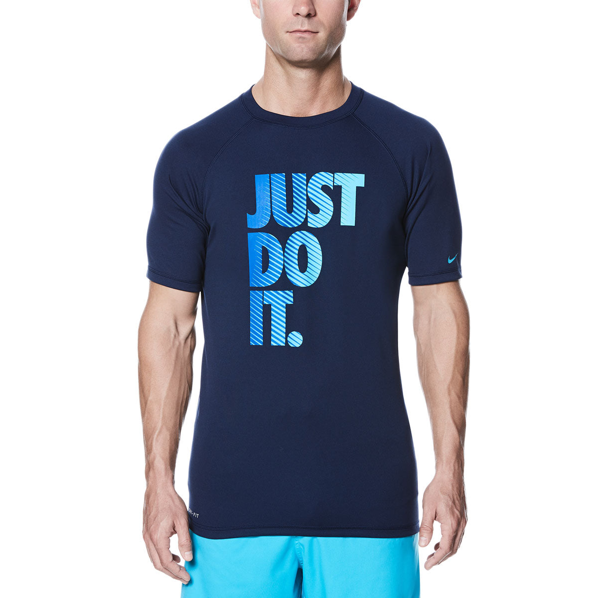 SkiPro Nike Men's Just Do It Fade Hydro UV Short Sleeve Rashguard Shirt For Sale