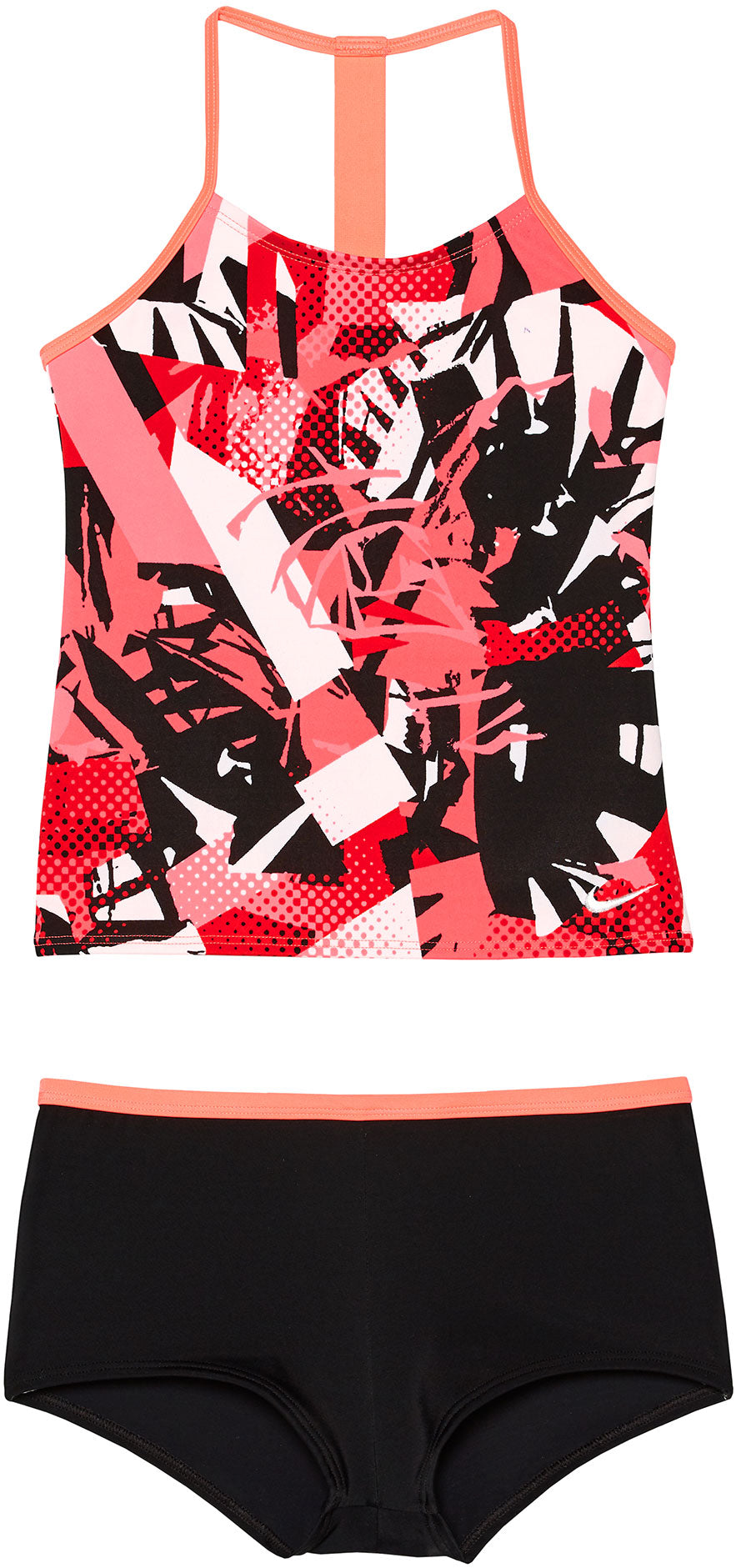 SkiPro Nike Swim Girls' Drift Graffiti Print T-Back Tankini Set Two-Piece Swi For Sale